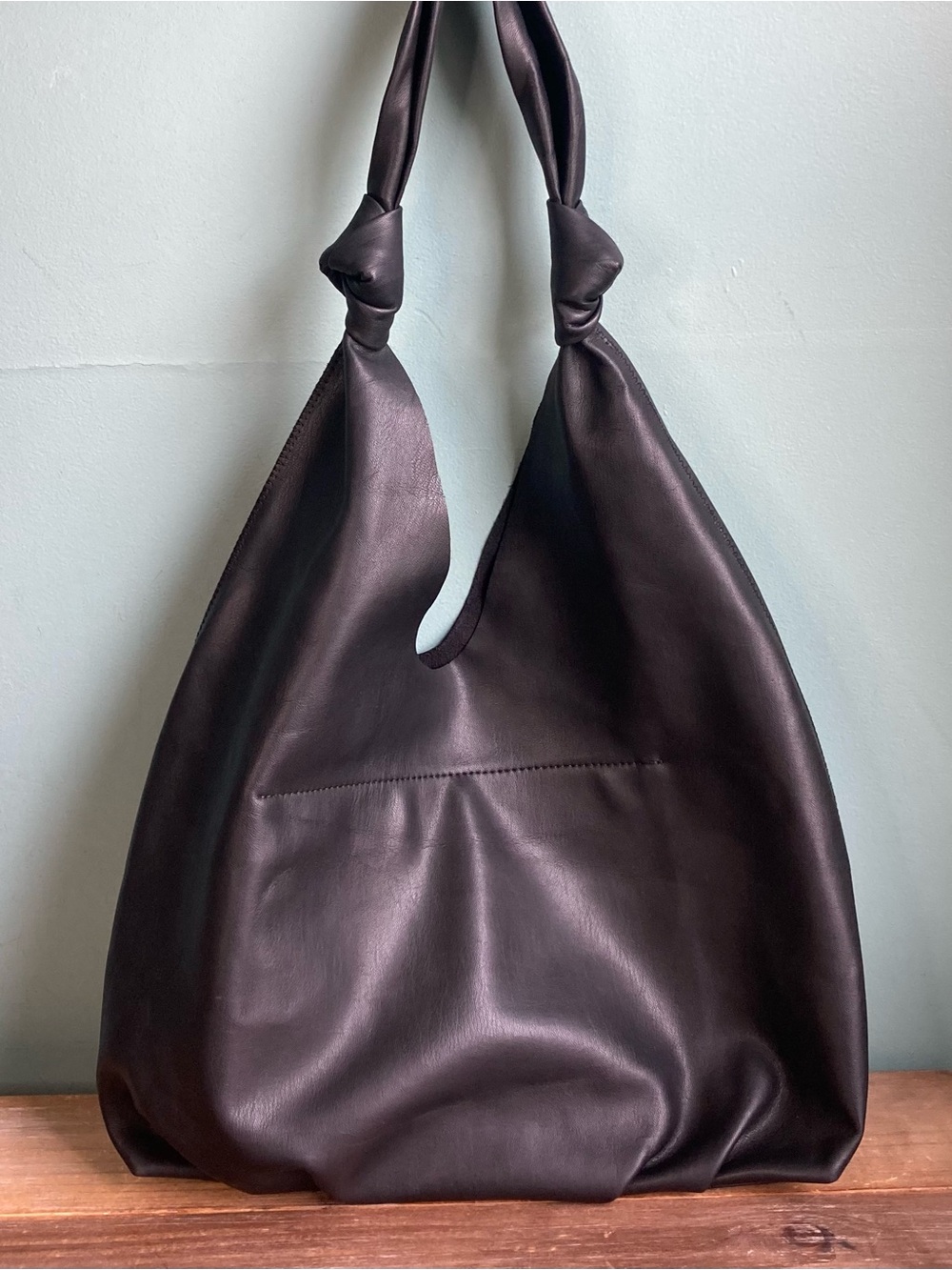 Elizabeth and James Knotted Soft Slouchy Vegan Leather Hobo Bag